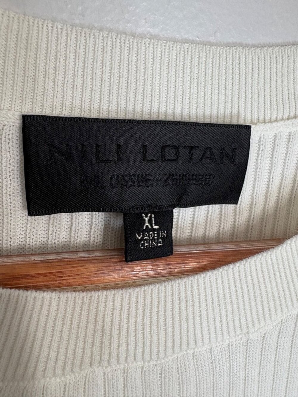 Nili Lotan Dorset Sweater Cotton Ivory-sz XL - Picture 7 of 8